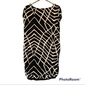 Black and White Geometric Stripe Ava Sky Dress